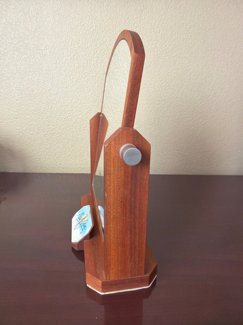 Maui Jim Sunglasses Dealer Display Wood Vanity Countertop Tilt Mirror - Picture 2 of 12